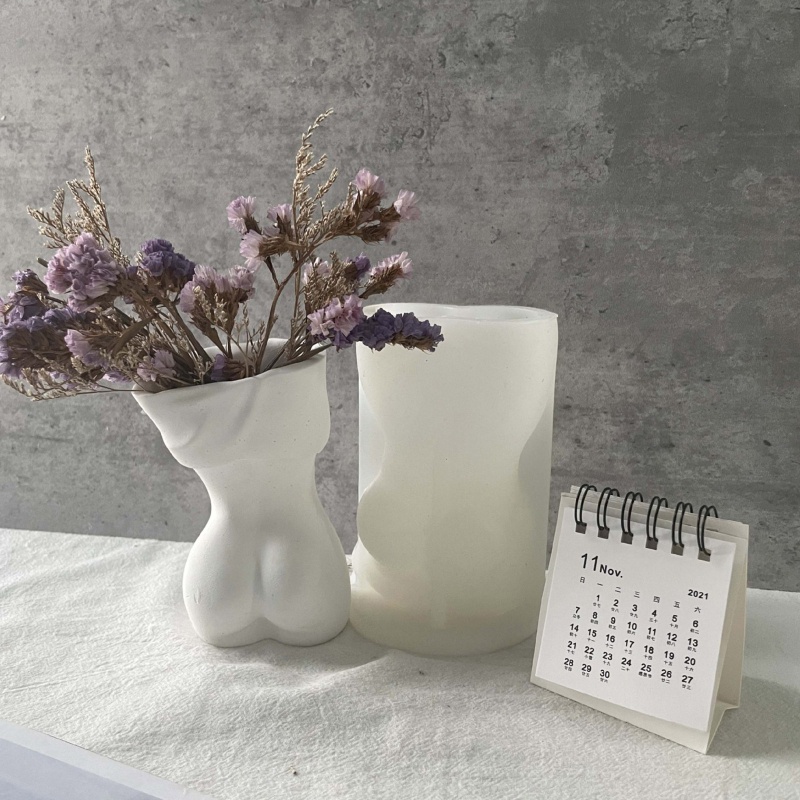 Khuôn Làm Bình Hoa / Lọ Đựng Bút Bằng Silicone Pha Lê Epoxy UV Thủ Công 3D DIY