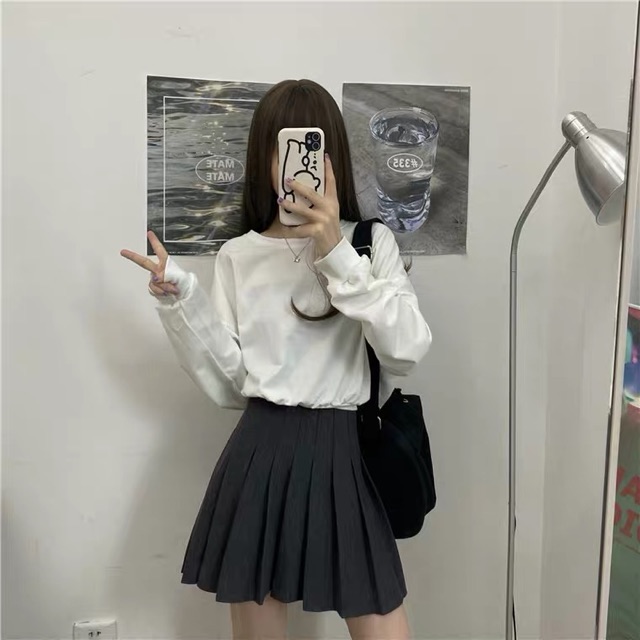 [Order taobao Croptop nỉ mỏng xẻ, buộc nơ lưng ullzang