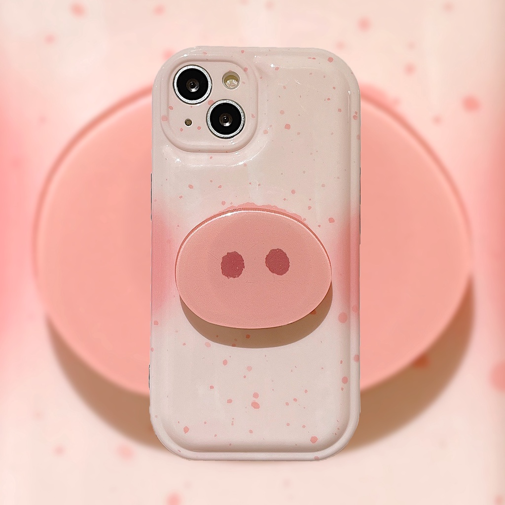 Ốp Điện Thoại Có Giá Đỡ Hình Chú Heo Cho Iphone 12 pro max 13 13 pro max11 pro max xs max xr x
