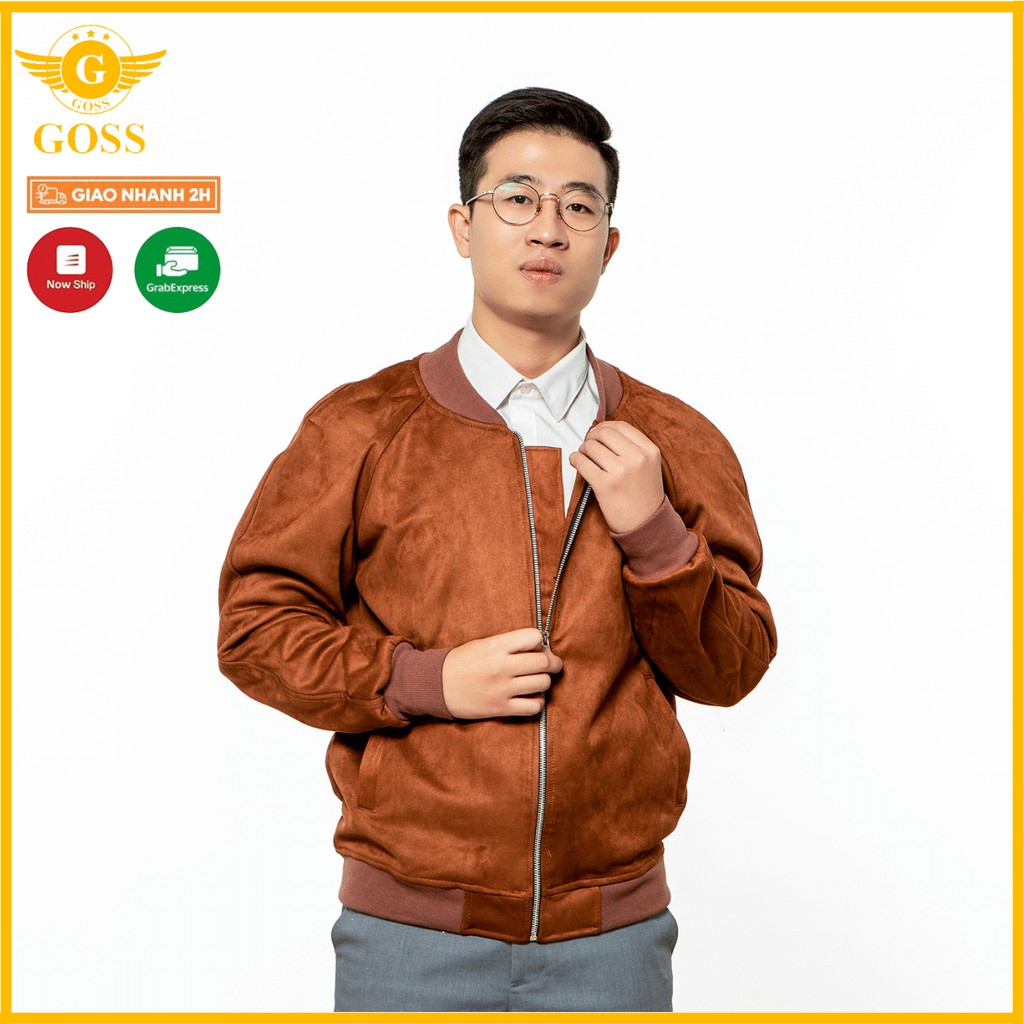 ⭐FREESHIP⭐ Áo khoác nam da lộn Bomber GOSS KG01 chống gió giữ nhiệt - Áo khoác nam cao cấp chính hãng "