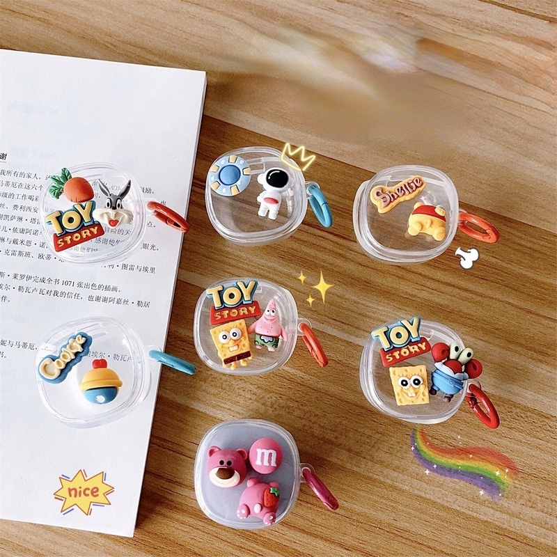 Sẵn Sàng! Vỏ Bảo Vệ Hộp Sạc Tai Nghe Baseus WM02 Mềm Hình SpongeBob Và Garfield Dễ Thương