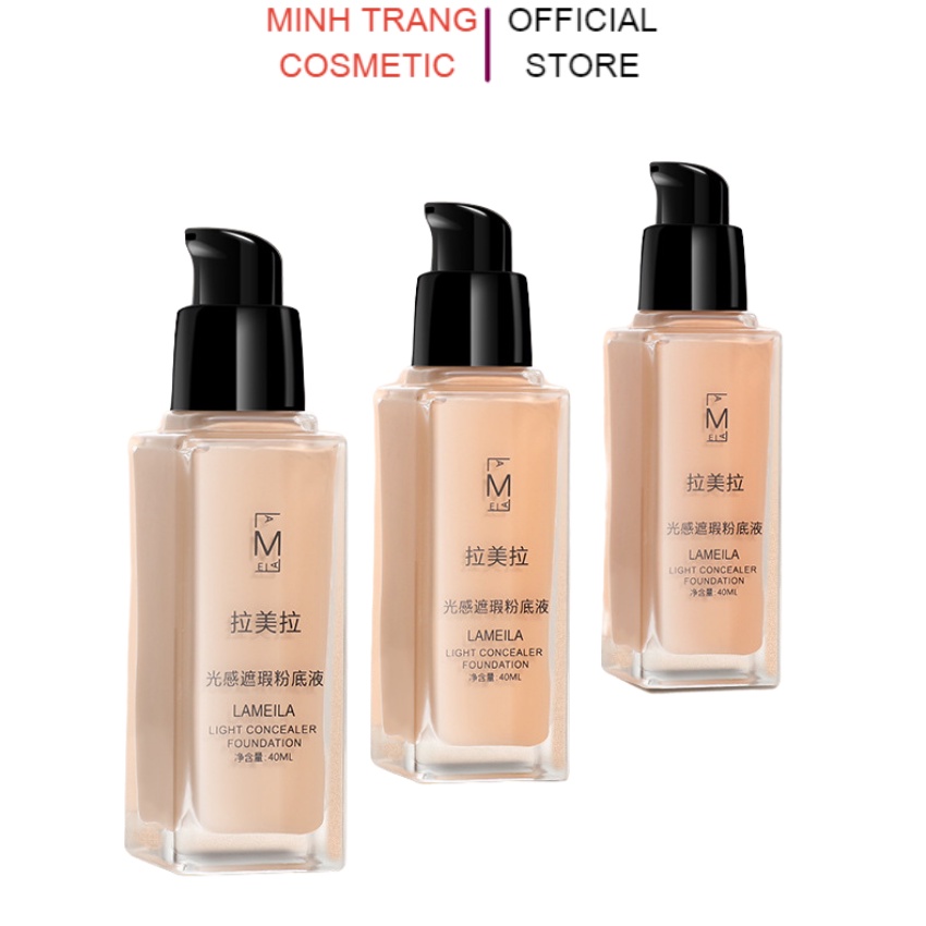 Kem nền Lameila Light Concealer Foundation 3020,kem dưỡng ẩm,dưỡng trắng da mềm mịn,kiềm dầu,che khuyết điểm làm sáng da