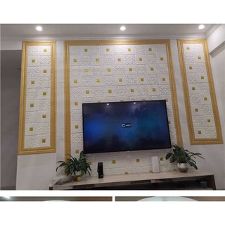 2.3m * 10cm cm self-adhesive wall panel pvc foam wall skirt 3D stereo wall sticker frame skirting line/TV background wall frame decoration strip ceiling edge sealing DIY decoration/renovated waist line wall sticker for office and house corner