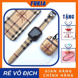 Dây da BBR cao cấp cho Apple Watch đồng hồ thông minh iWatch Series 1/2/3/4/5/6/7/SE size 38mm 40mm 41mm 42mm 44mm 45mm