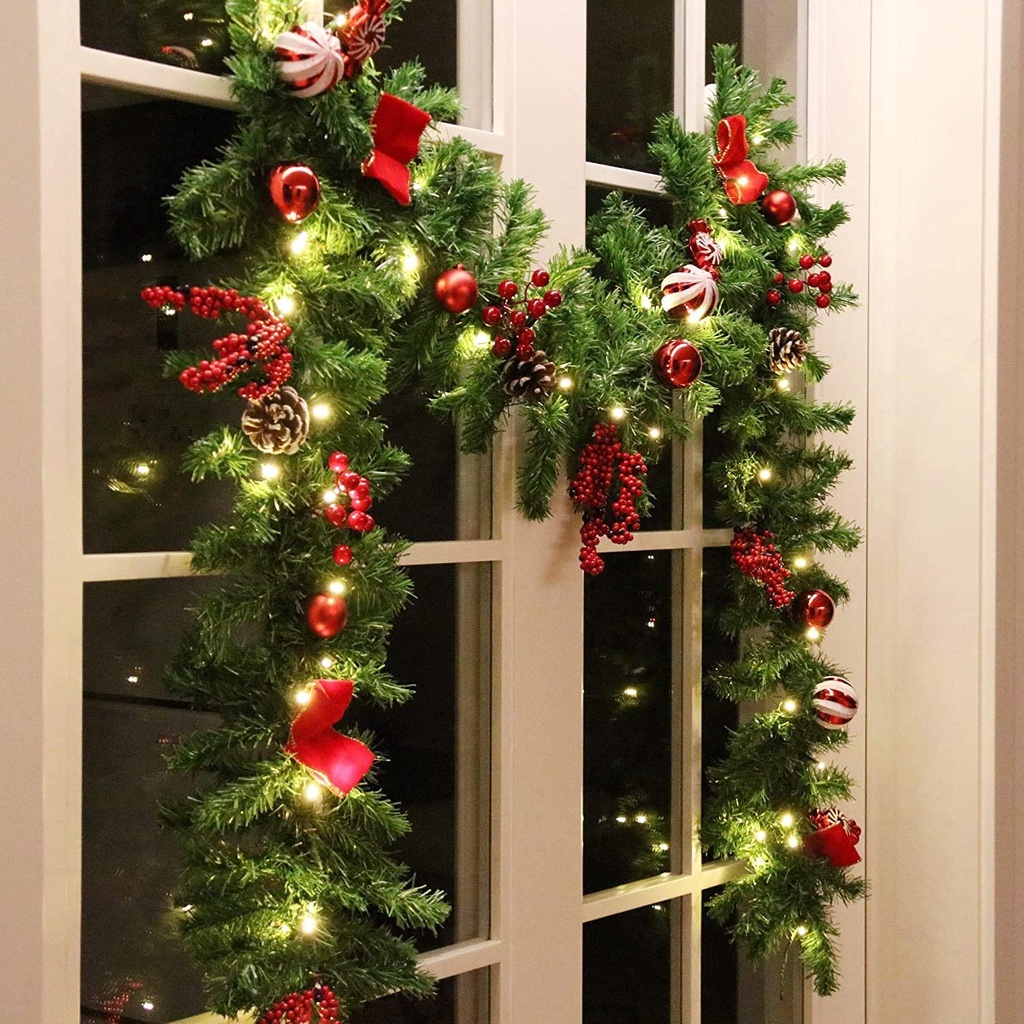 Dây đèn 20 bóng dài 2m hình quả cherry trang trí cây thông noel dịp giáng sinh