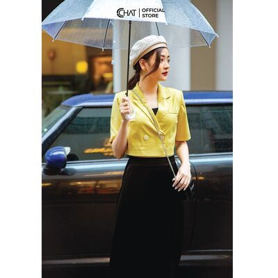 Blazer croptop ngắn tay CCHAT