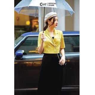 Blazer croptop ngắn tay CCHAT