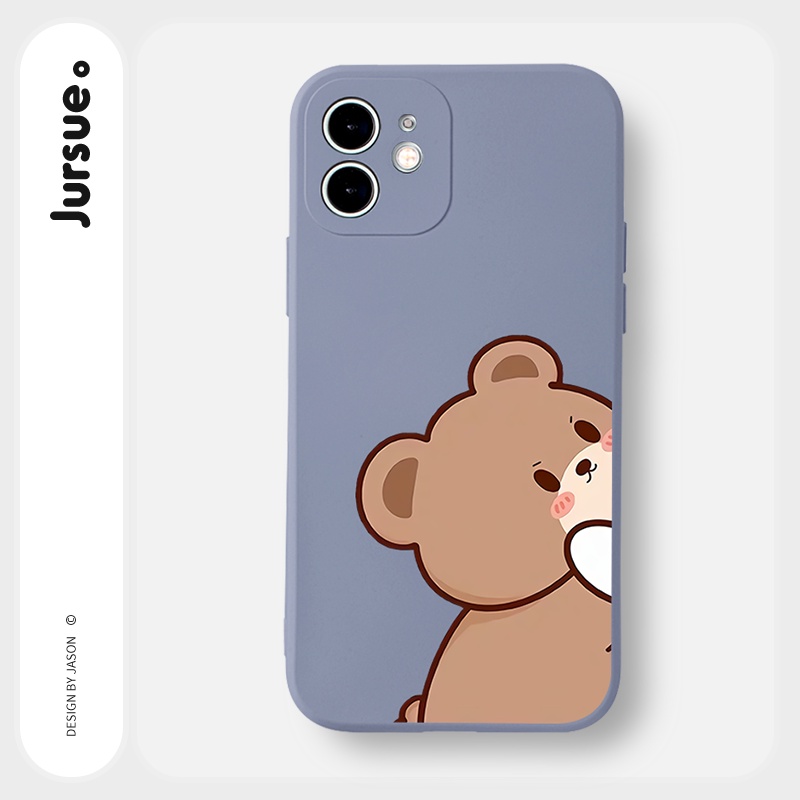 Ốp lưng JURSUE hoạt hình cặp đôi dễ thương đẹp Cho iPhone 14 13 12 11 Pro Max SE 2020 X XR XS 8 7 ip 6S 6 Plus kute Y2343