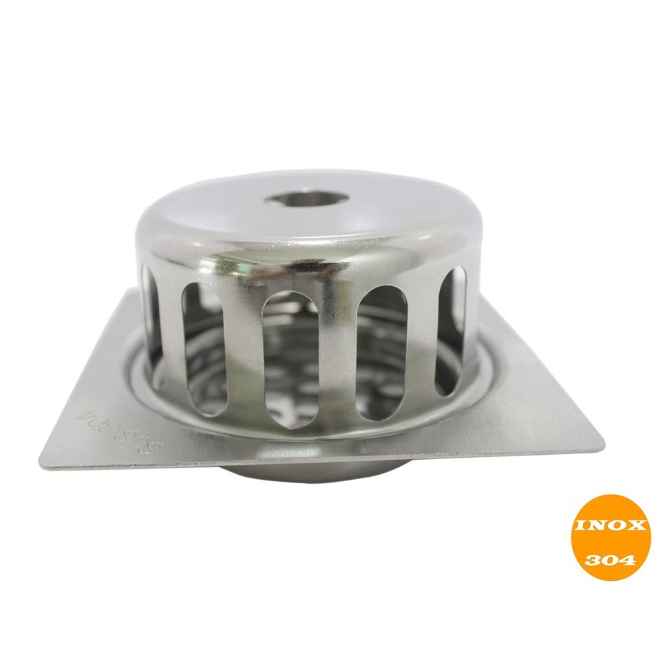 Phễu thoát sàn sân thượng có cầu chắn rác inox 304