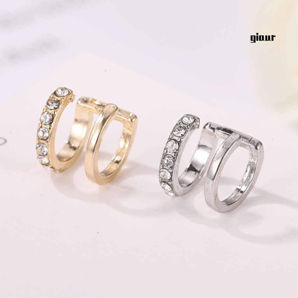 1 Khuyên Vành Tai Hình Chữ U Đính Đá Thời Trang
