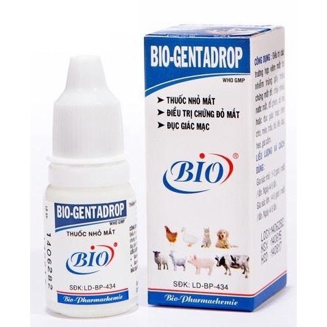 Chai Nước Nhỏ Mắt Bio - Gentadrop 10ml Cho Thú Cưng Chó Mèo