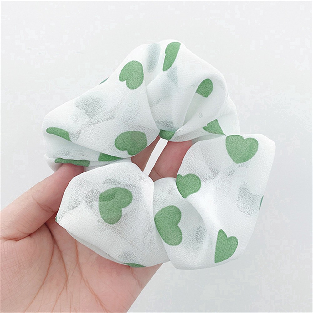 Dây Buộc Tóc Vải Chiffon Hình Trái Tim Dễ Thương Cho Nữ
