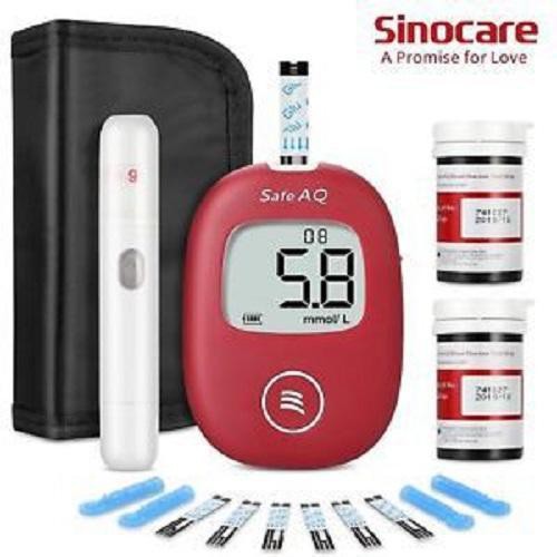 10 Hộp Que Máy đo đường huyết Sinocare Safe AQ tặng 50 que thử 50 kim lấy máu