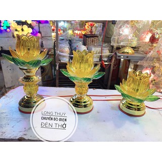 ĐÈN THỜ HOA SEN 3 LỚP ( Quả Nhót )