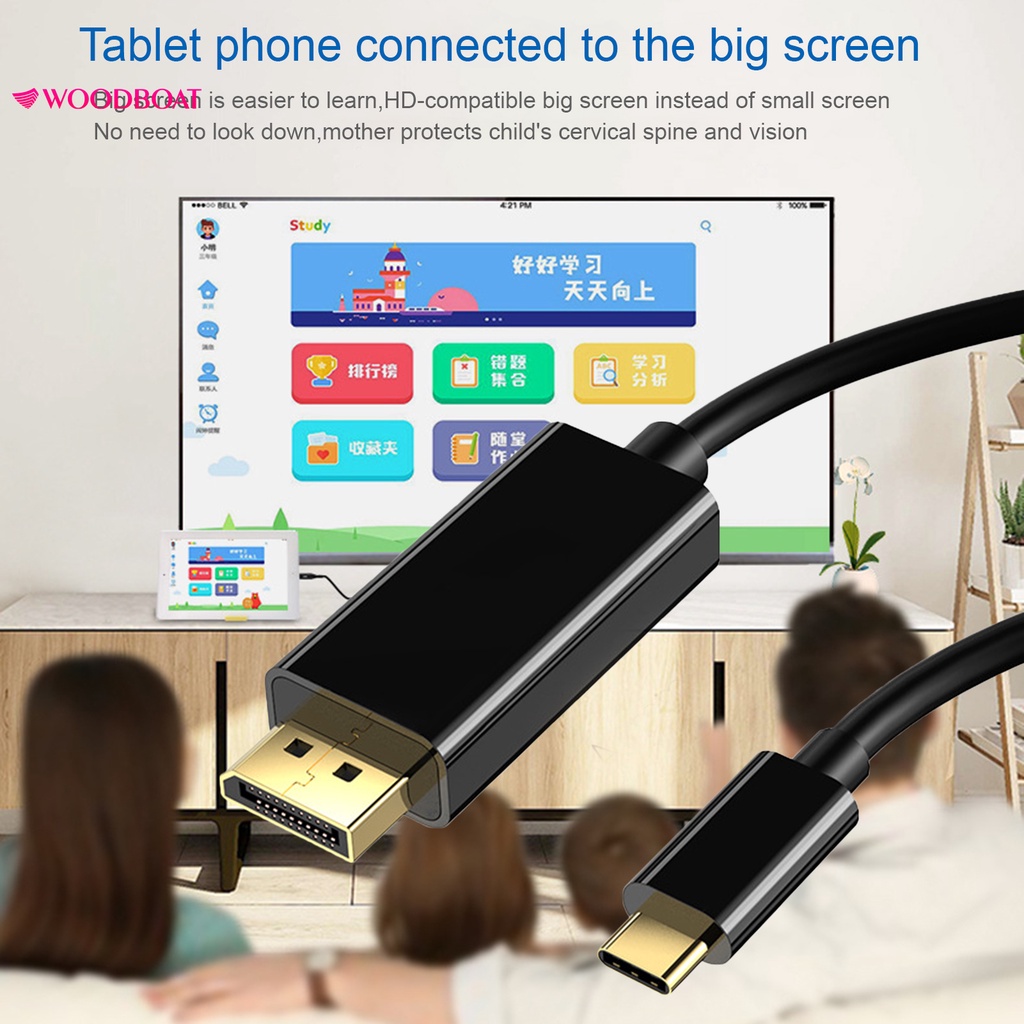 Dây Cáp Chuyển Đổi Type-C Sang Dp 1.8m Cho Máy Tính