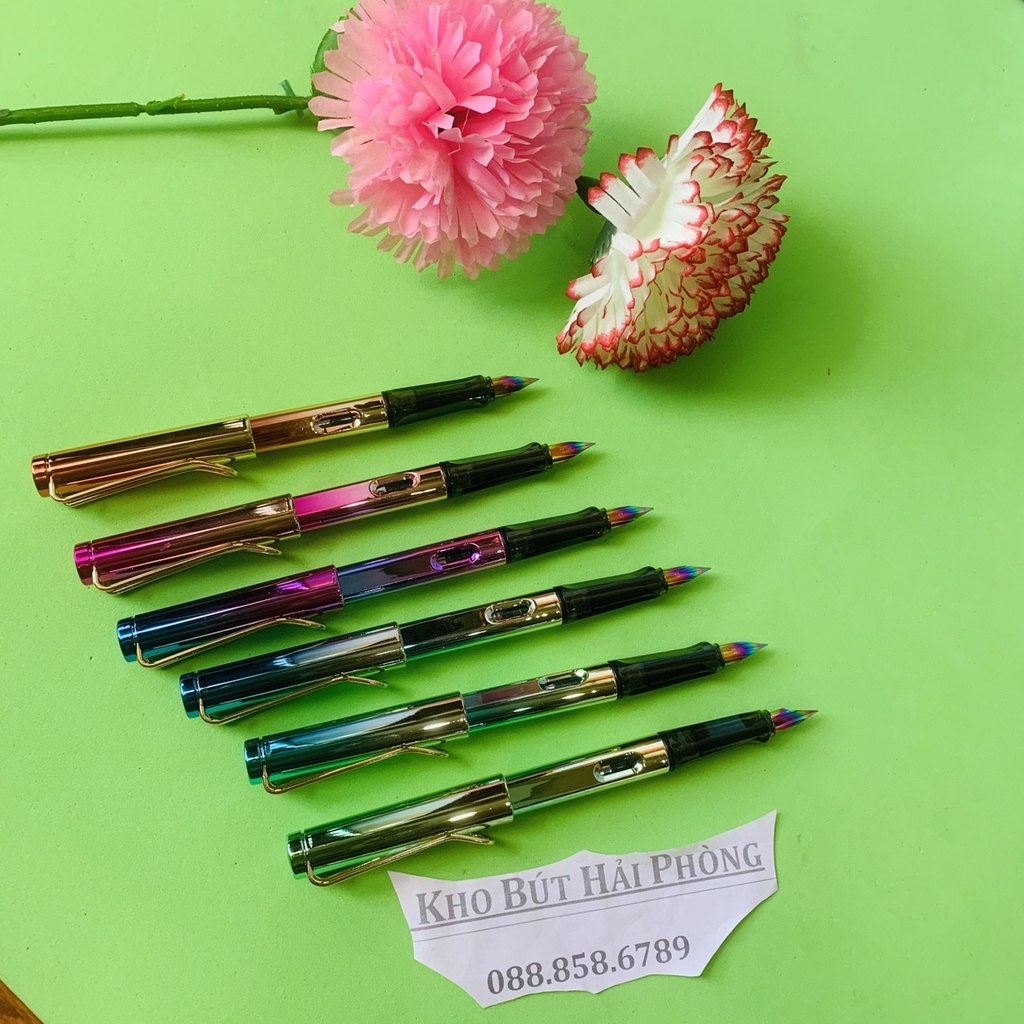 Combo 10 bút máy trơn bóng đa sắc mầu cực đẹp ngòi ef và êm trơn