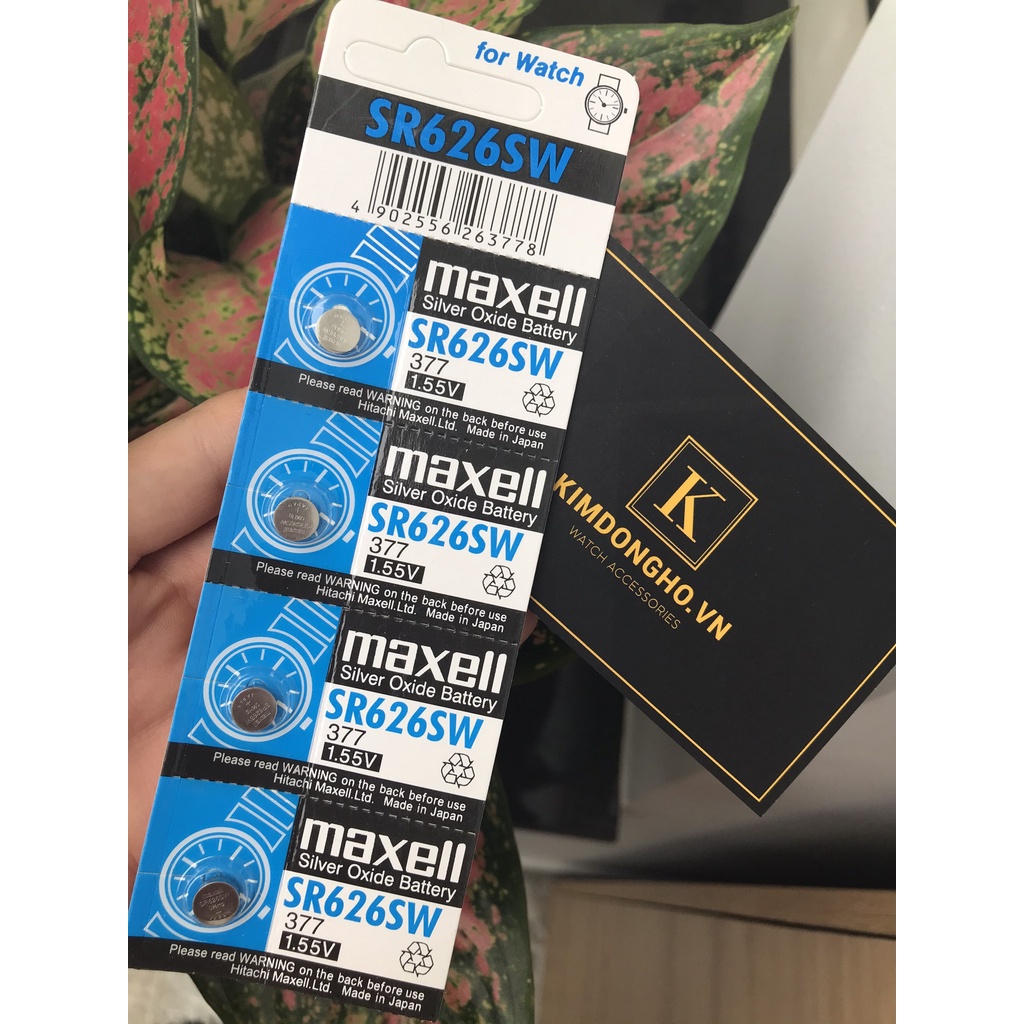Vỉ pin đồng hồ Maxell 626 chuyên thay pin đồng hồ đeo tay, điều khiển các loại - SR626SW - 377 vỉ 5 viên