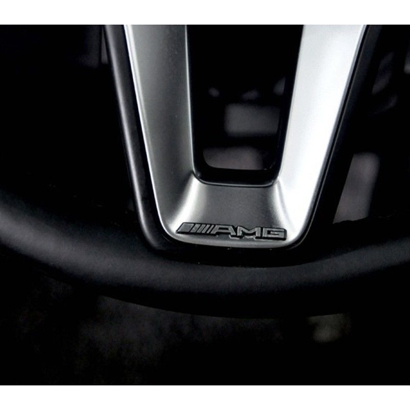 Set 2 logo AMG dán vô lăng xe hơi Mercedes