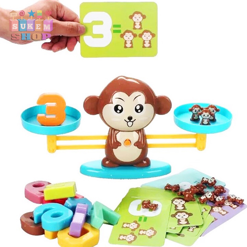 Bộ Đồ Chơi Khỉ Cân Bằng Toán Học  Monkey Balance  Cân Thông Minh giúp Bé Học Số Đếm Và Phép Tính