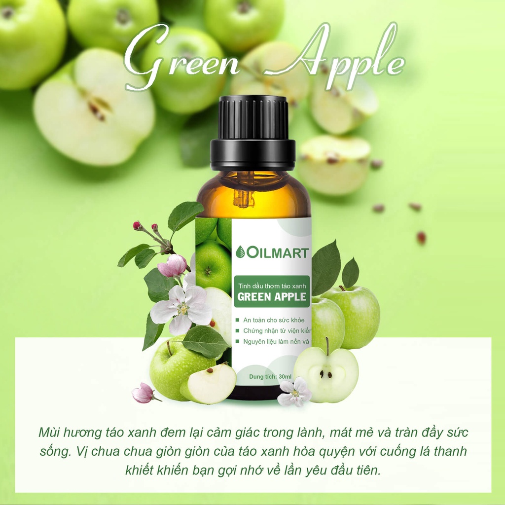 Tinh Dầu Thơm Táo Xanh Oilmart Green Apple Essential Oil Blend