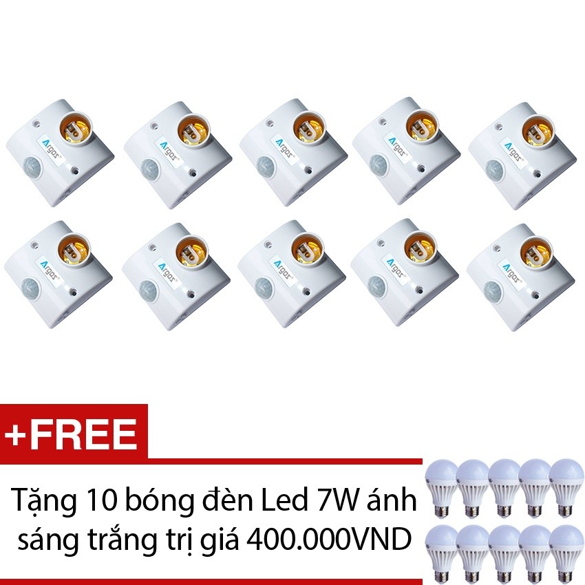 Bộ 10 đuôi đèn cảm biến hồng ngoại Argos TR02 + tặng bóng đèn Led 7W