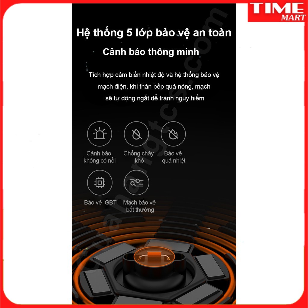 Bếp từ Xiaomi thông minh C1 Tản và chuyền nhiệt nhanh [TIME_MART siêu thị tiện ích gia đình]