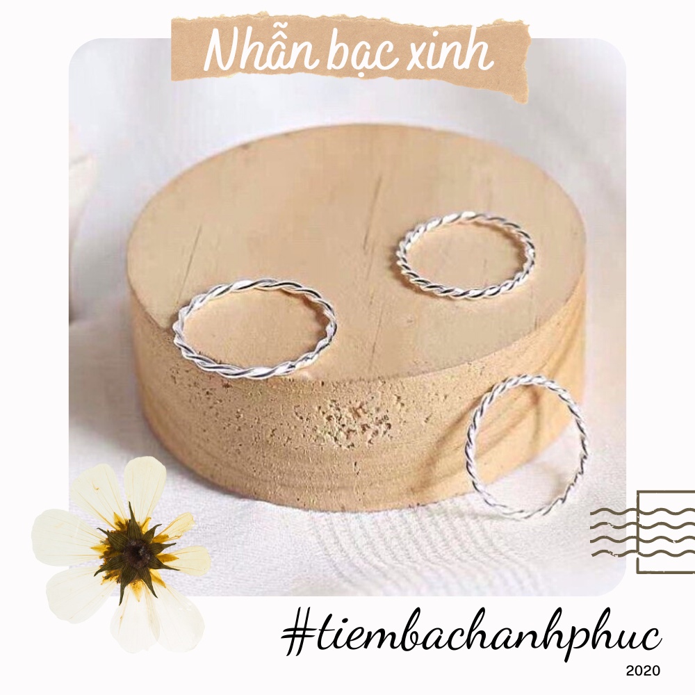 Nhẫn Bạc Nữ Xinh Xắn, Chất Liệu Bạc Ta Không Xỉn Màu, Cam Kết Nhẫn Bạc Xịn - Mã TSJ12