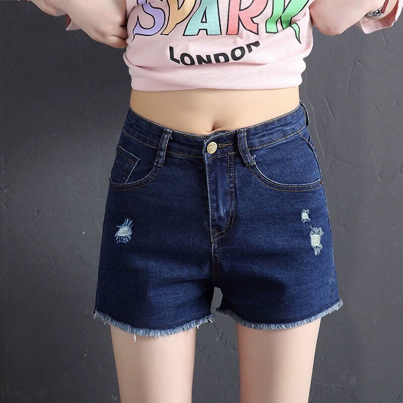Quần short jean nữ Quần đùi nữ chất bò lưng cao