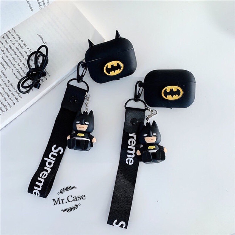 Combo 4 Món Case Airpods 1/2 Pro Vỏ Ốp Đựng Tai Nghe Siêu Anh Hùng Marvel Bằng Silicon Dẻo - Mr.Case Airpods