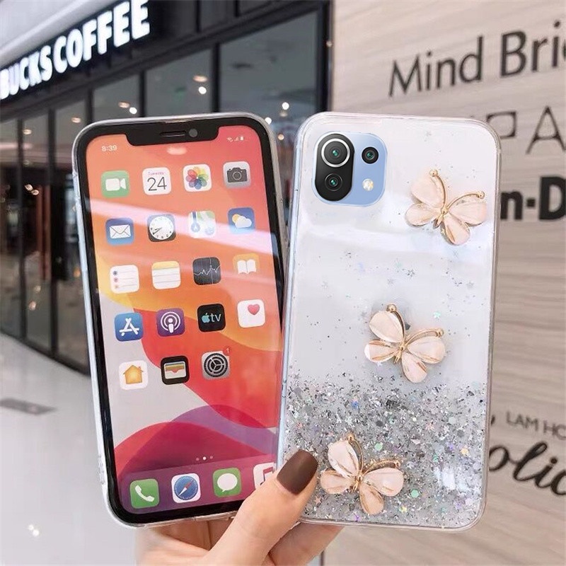 Ốp Điện Thoại Silicon Mềm Chống Trượt Hình Bướm Cho Xiaomi 11 Lite 5G NE 10 Pro Note 10 Lite