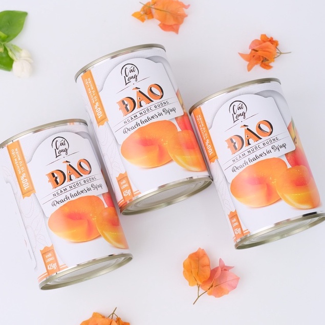 Đào ngâm nước đường Asiahome 425g và 565g