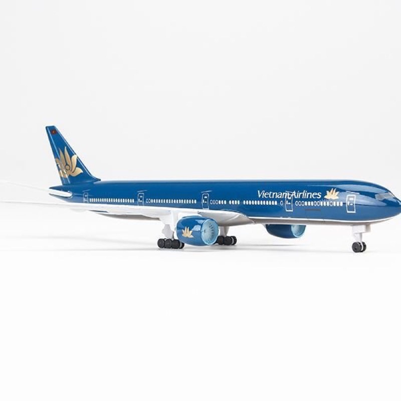 Mô Hình Máy Bay VN AIRLINES B777 Màu Xanh Có Bánh Xe Siêu Đẹp / Mô hình đồ chơi máy bay trưng bày