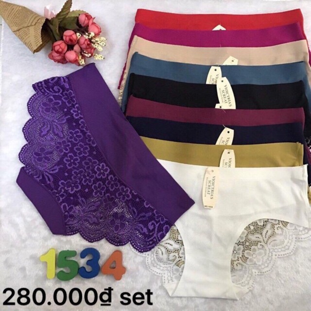 Combo 10 quần lót nữ su phối ren mềm mát mùa hè