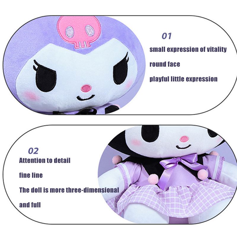 Búp bê thú bông hình Sanrio/ Kuromi/ Hello Kitty hoạt hình cho bé