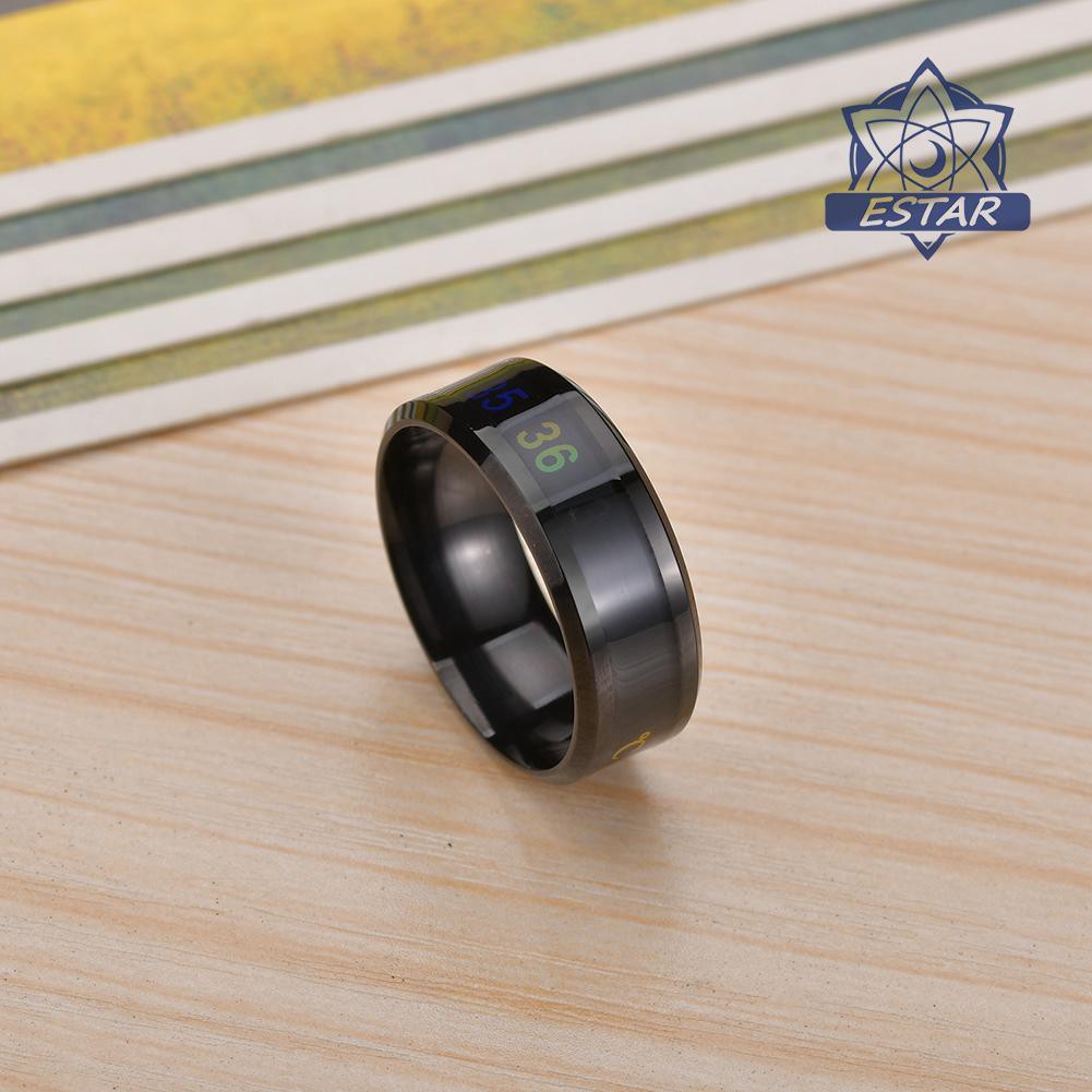 Hot Smart Temperature Ring Unisex Titanium Steel Save Finger Knuckle Ring