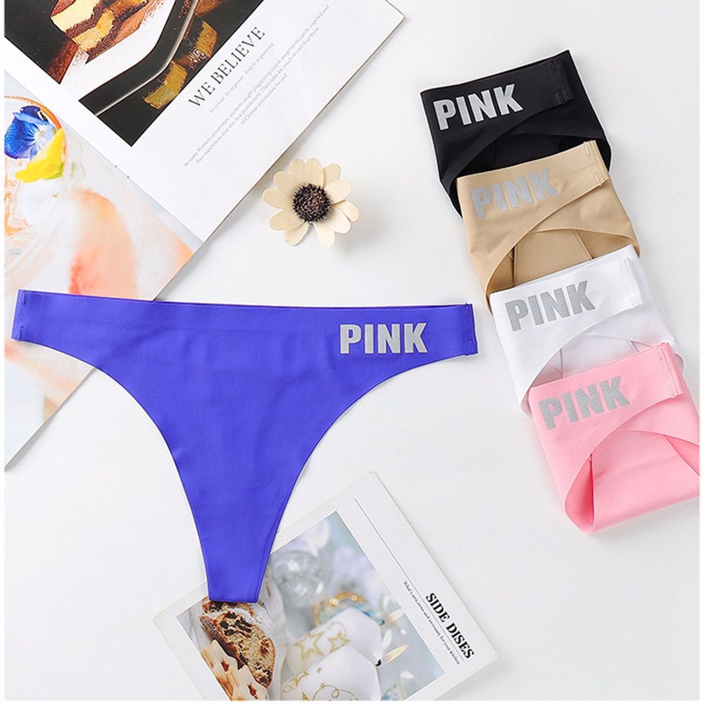 Quần Lót Cotton Lụa Lạnh Không Đường May Ôm Dáng Mềm Mại Thoáng Khí In Chữ Nhiều Màu Sắc Cho Nữ