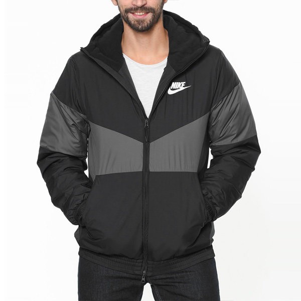 ÁO KHOÁC NIKE SYHTHETIC FILL HOODED - ĐEN / XÁM