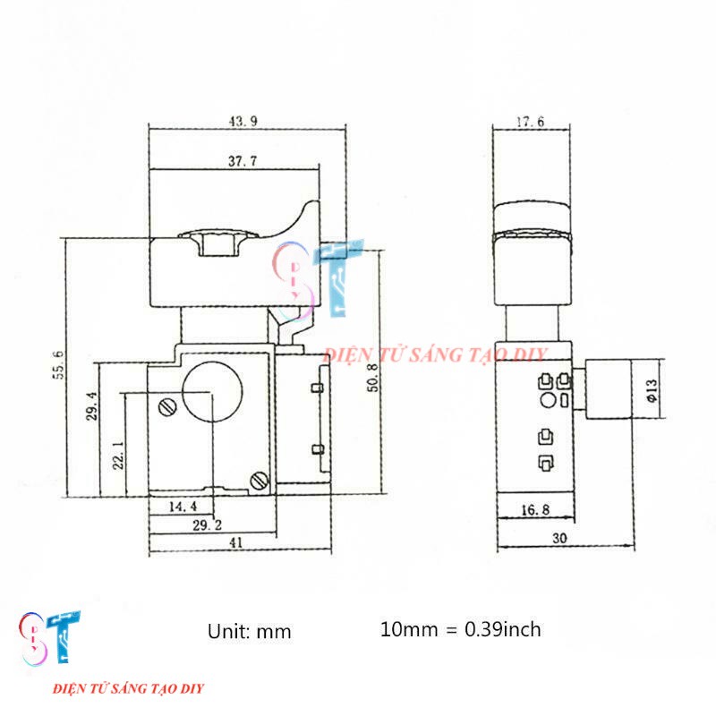 Công Tắc Điều Khiển Tốc Độ Máy Khoan Điện Cầm Tay FA2-61BEK 250VAC 4A Loại Công Tắc Đảo Chiều Chân Ngắn