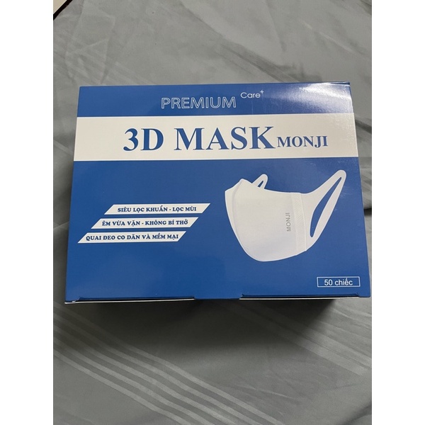Khẩu trang 3D Mask Monji công nghệ dập Nhật Bản hộp 50 cái