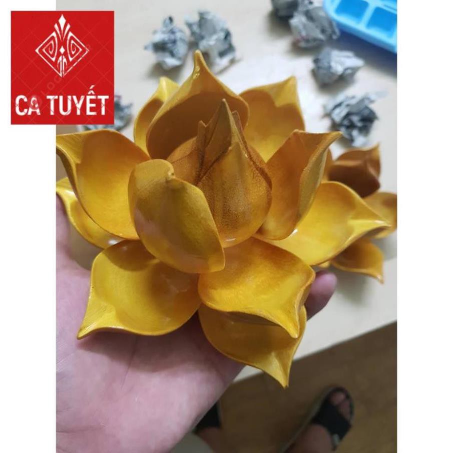 BÌNH HOA SEN LÀM BẰNG GỖ MÍT