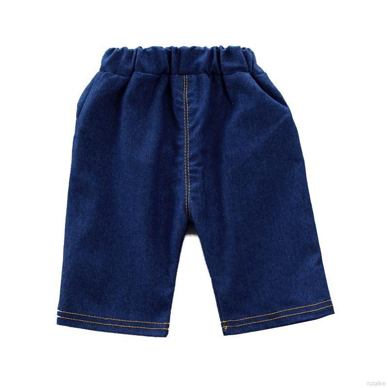 Set Áo Thun Tay Ngắn &amp; Quần Short Denim Cho Bé Trai