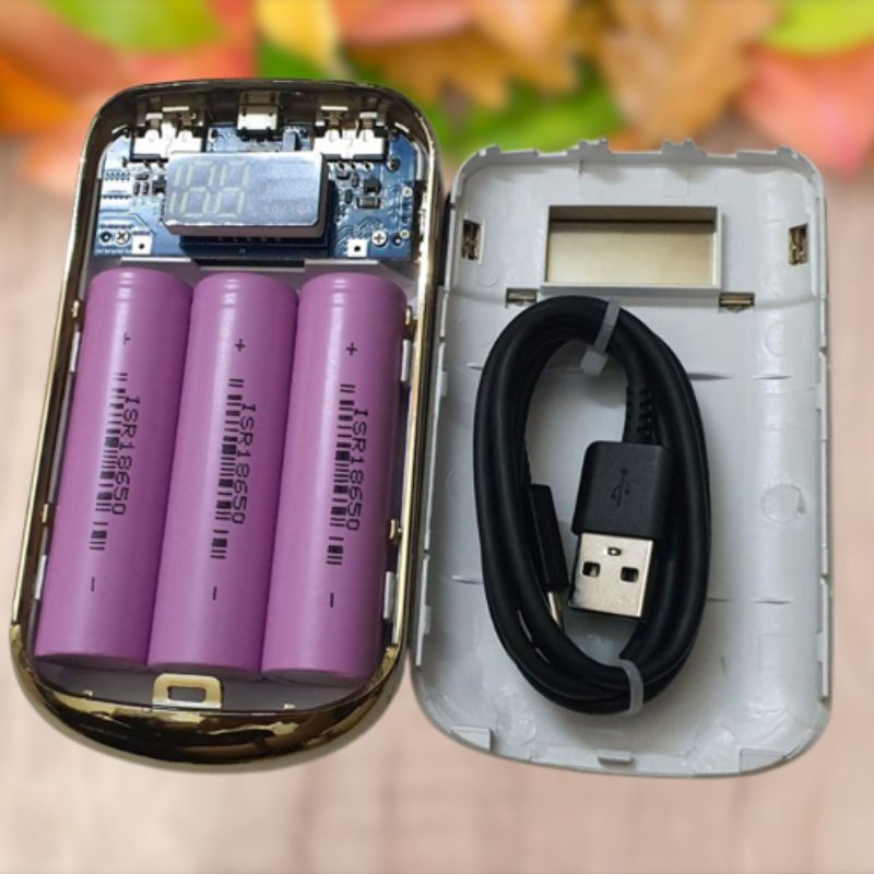 Sạc dự phòng hiển thị LCD - 3 pin 18650 - 7800mah - mới 100%