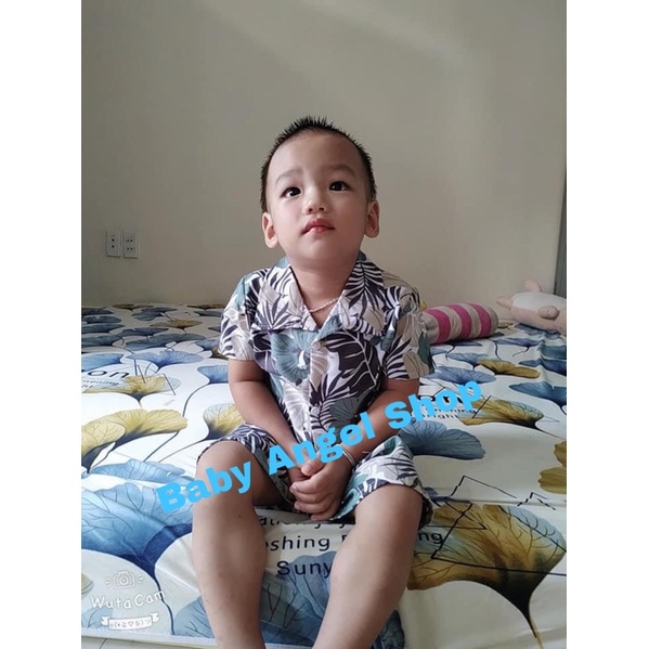 Đồ pizama họa tiết hoa lá cho bé trai- bé gái