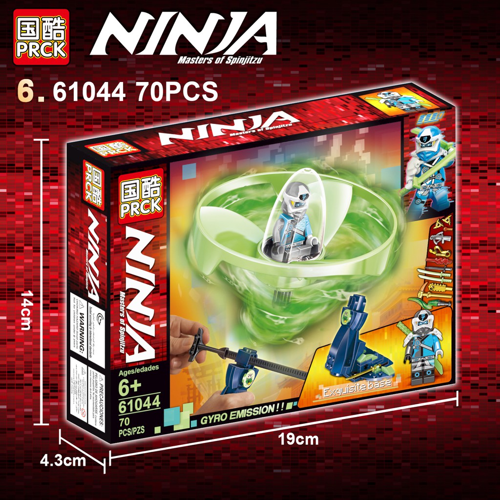 Đồ chơi lắp ráp non lego Ninjago con quay lốc xoáy season 12 phần PRCK 61044 Ninja Kai Cole Lloyd Jay Nya trọn bộ