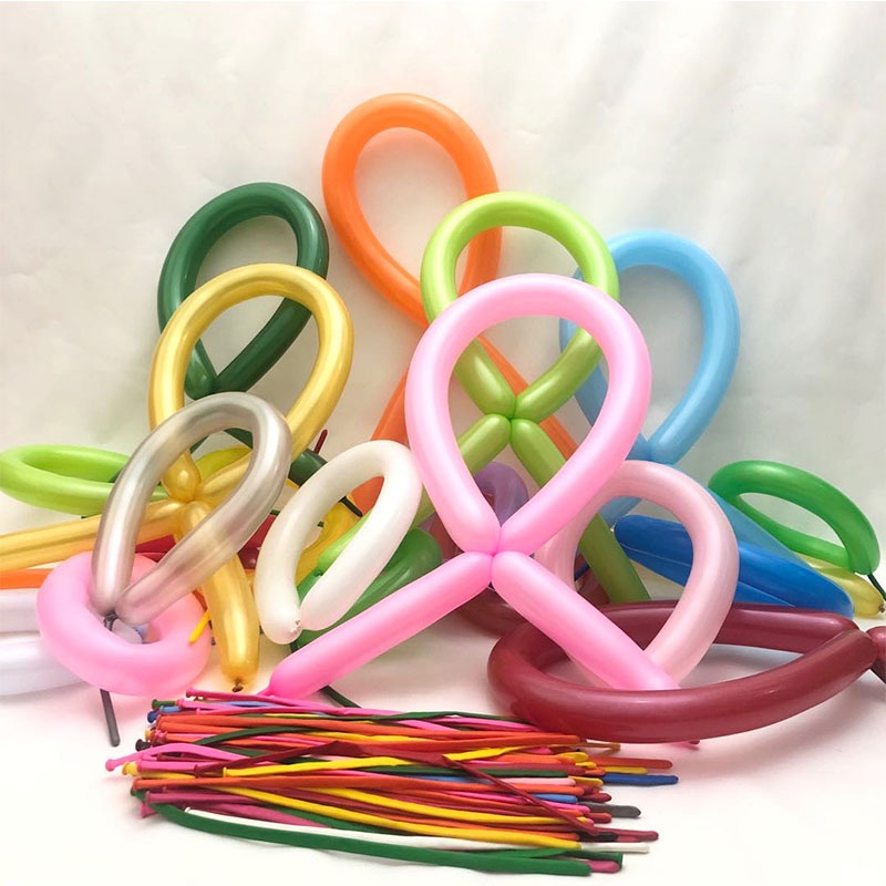 Set 10 bong bóng cao su kiểu dáng thanh dài dùng để trang trí tiệc