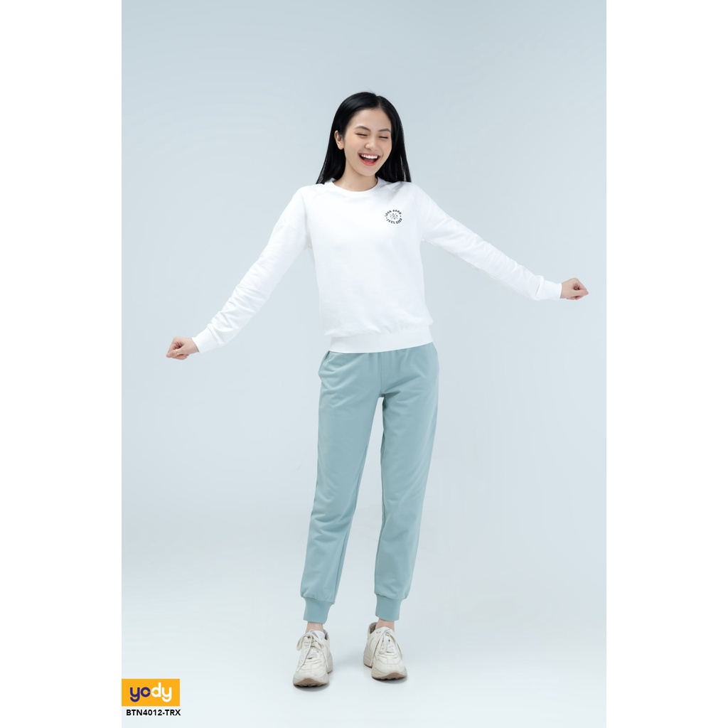 Bộ đồ nữ dày tay YODY chất liệu nỉ da cá thoải mái giữ ấm tốt BTN4012 .