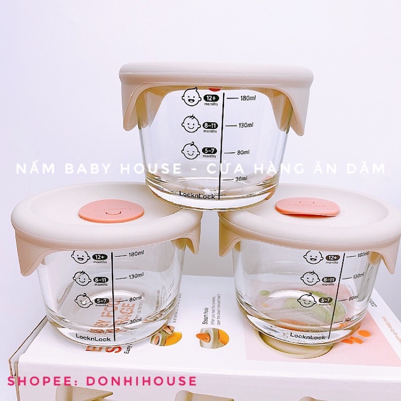 Hộp trữ đông cho bé Lock&amp;Lock 180ml ( set 3 hộp có tách lẻ)