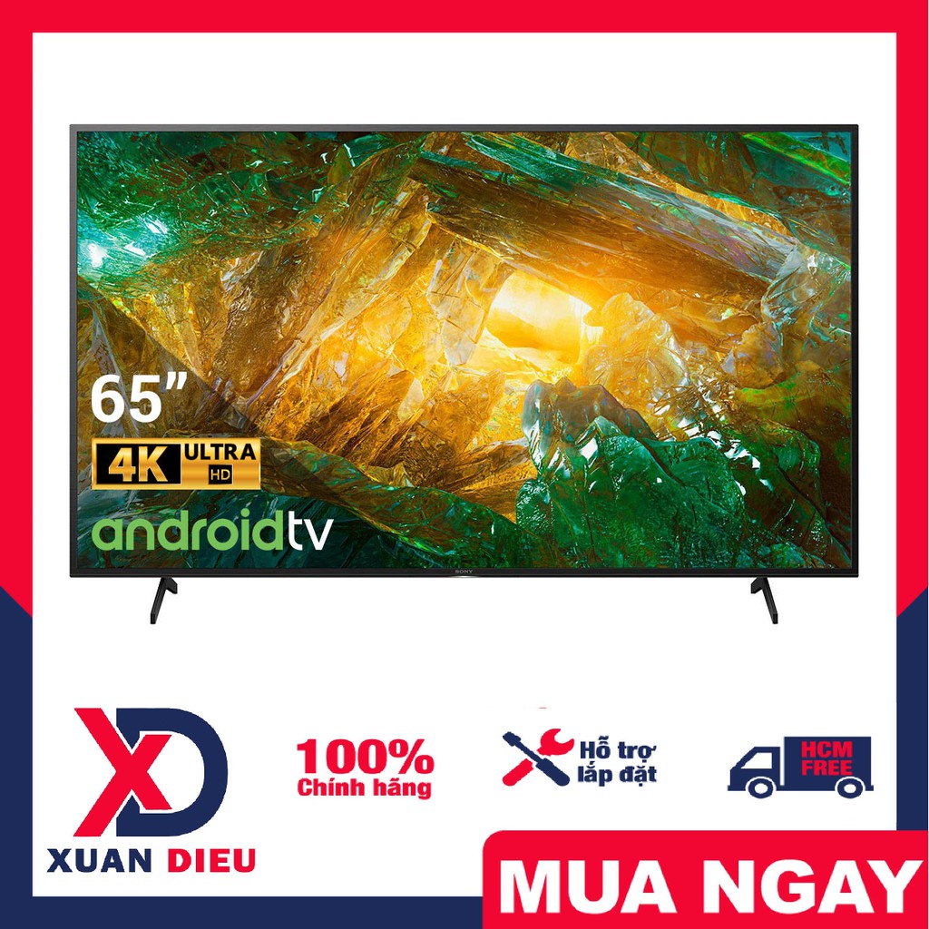 Android Tivi Sony 4K 65 inch KD-65X8050H - Tính năngNetflix,Voice Control,Youtube.bảo hành 2 năm.Giao miễn phí HCM