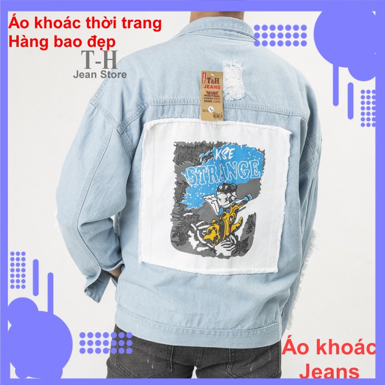 Áo khoác Jean đen phối nón nỉ trắng cao cấp, áo khoác bò Nam phong cách trẻ trung hnam1shop01