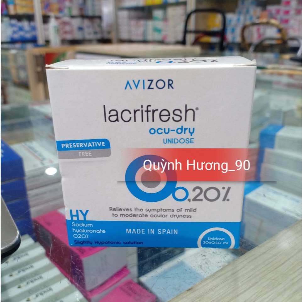 Dung dịch AVIZOR LACRIFRESH ocu-dry 0.20% hộp 20 tép dành cho mắt khô mỏi